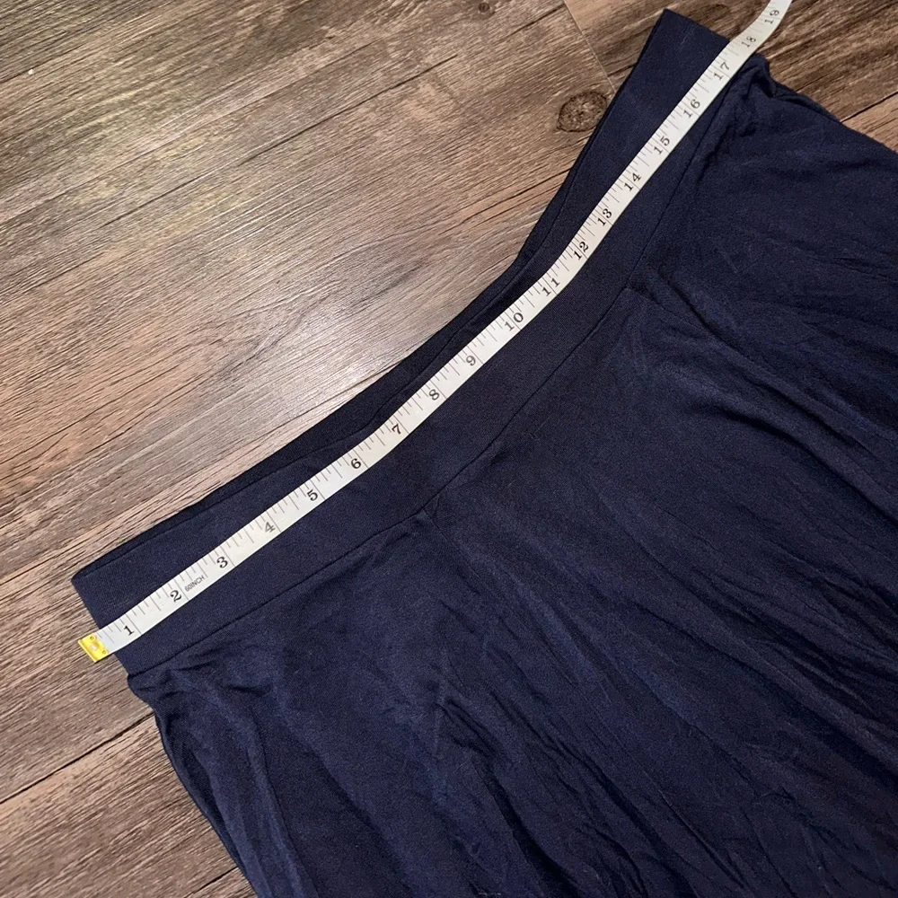 H&M Navy Blue Flowy Midi Skirt size L